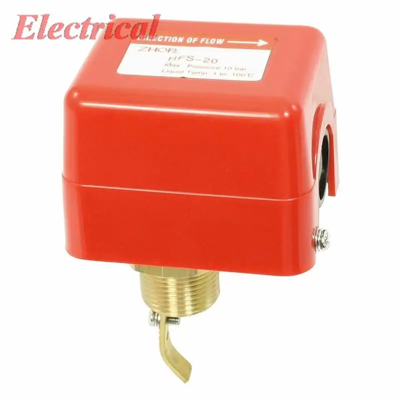 

1pc SPDT G1/2 G3/4 G1 Port 1-100C Liquid Water Flow Control Switch Flowmeter 10Bar 5A 250V