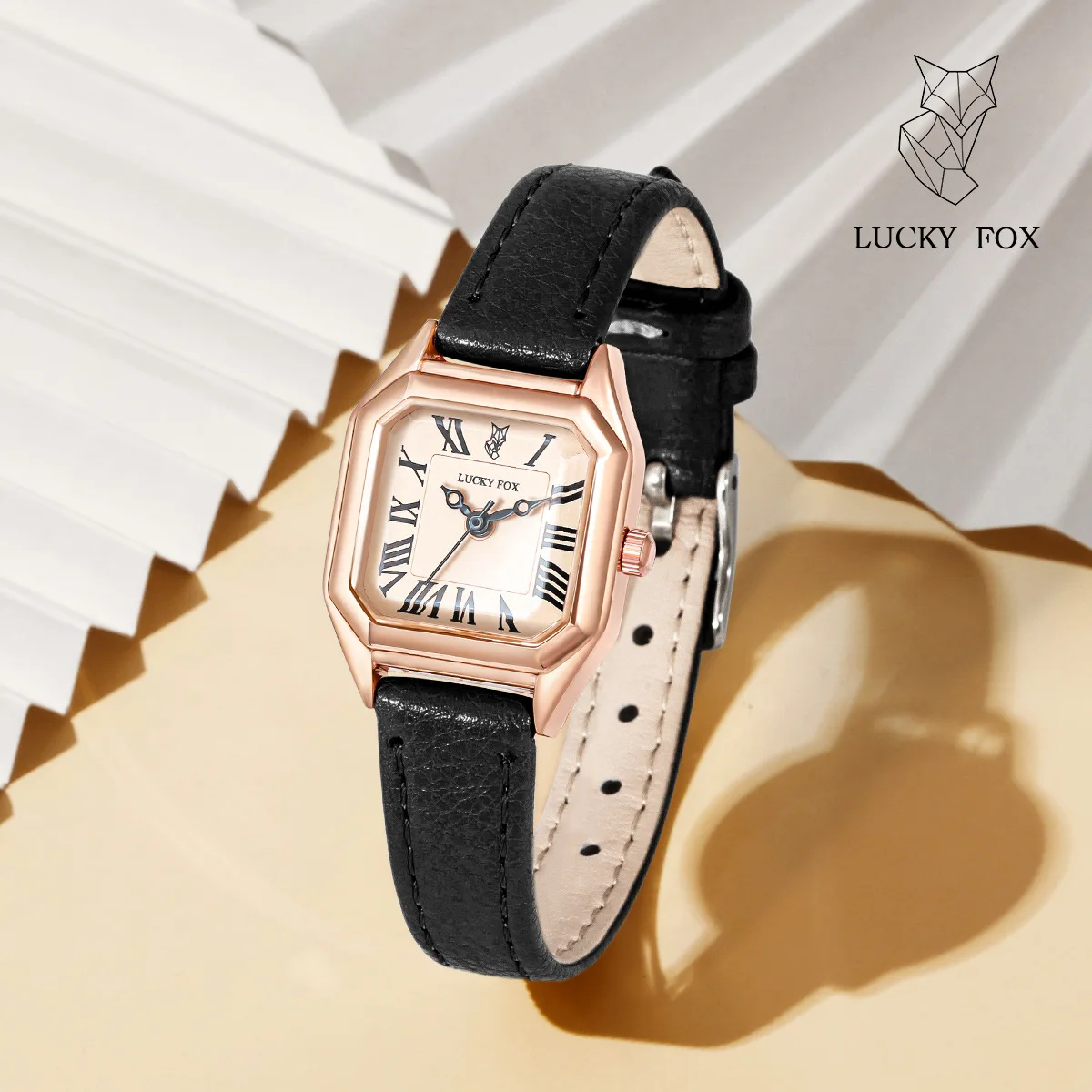 

Women Watch Square Rectangle Quartz Wristwatch Simple Roman Numerals Numbers Dial Female Gold Black Clock Vintage Fashion Reloj