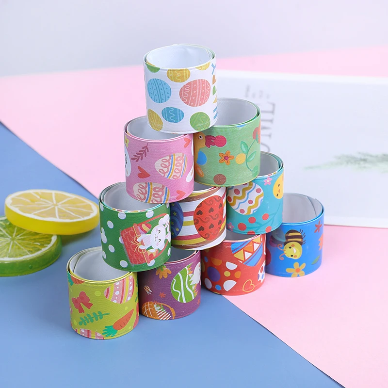 10pcs Easter Animal Popping Circle Toys Birthday Party Gifts Baby Shower Decorations Happy Esater Party Festival Ornaments Gifts