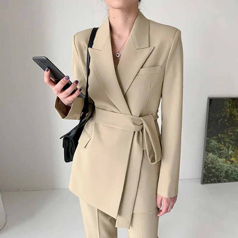

Blazer Women's New High-end Slim Fit Lace-up Casual Suit Top Professional Suit for Women in The Fall of 2025