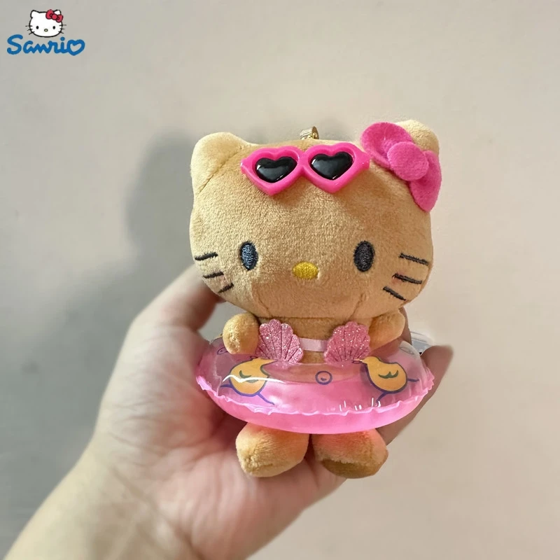

Sanrio черная кожа в гавайском стиле милый мини кавайный Hello Kitty плавательное кольцо Плюшевая Кукла сумка Аксессуары для игрушек