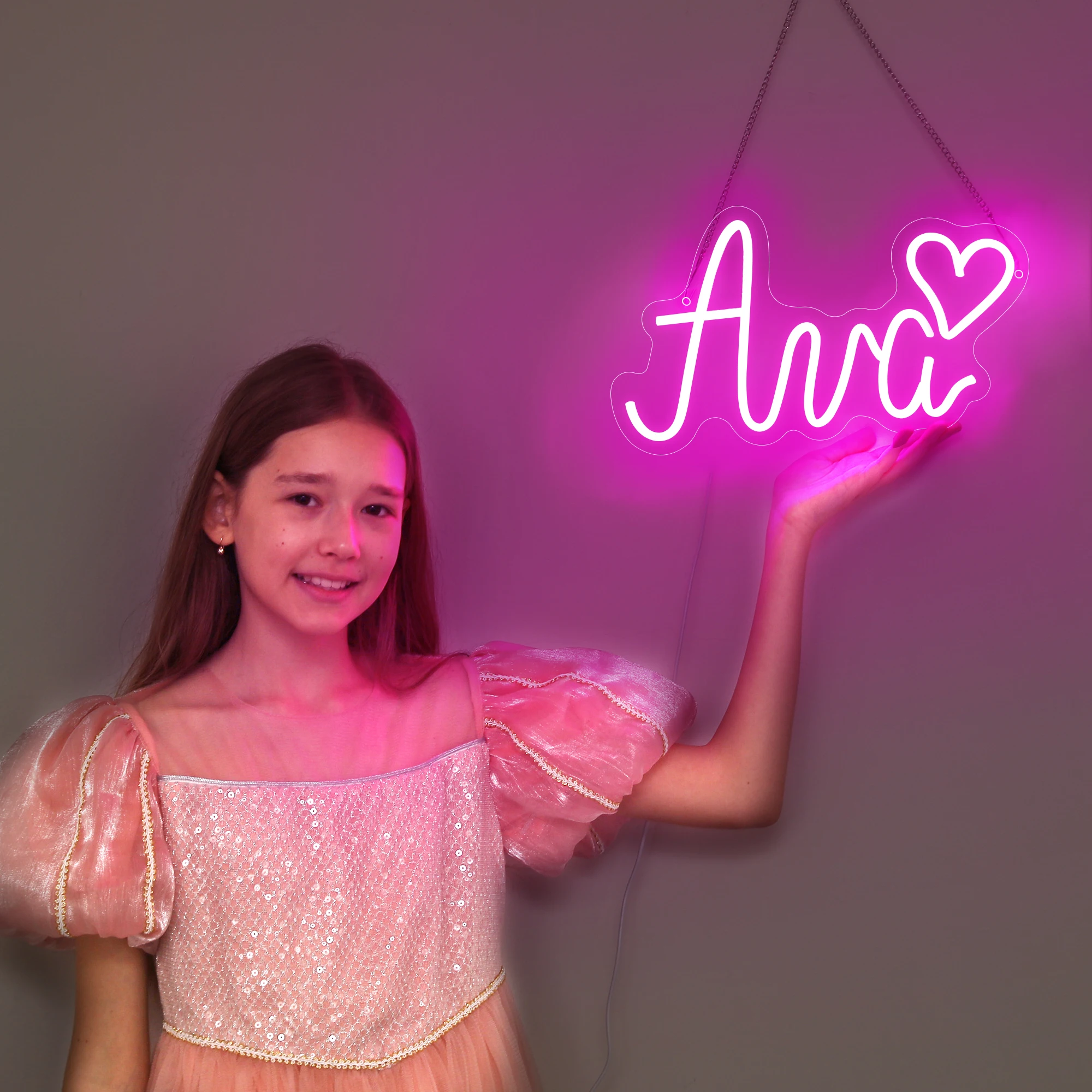 Ava enseigne au néon personnalisé LED nom néon pour enfants chambre fête d'anniversaire décoration lumière meilleur cadeau pour les filles ﻿
