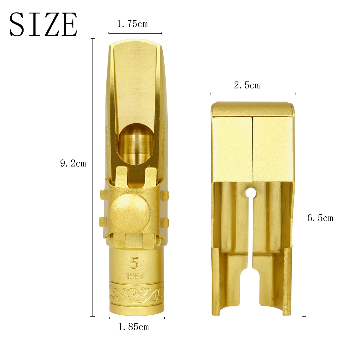 Alto Saxophone Mouthpiece 5/6/7/8/9C Gold Plated with Cap – Professional Brass Mouthpiece Handcrafted for Warm Tone&Clear Sound