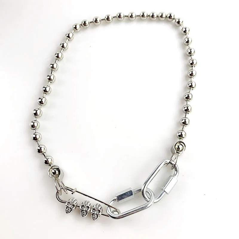 Punk Pin Lock Necklace Fashion Chain Simple Clavicle Chain Pendant Choker Fashion Jewelry Accessories For Men And Women