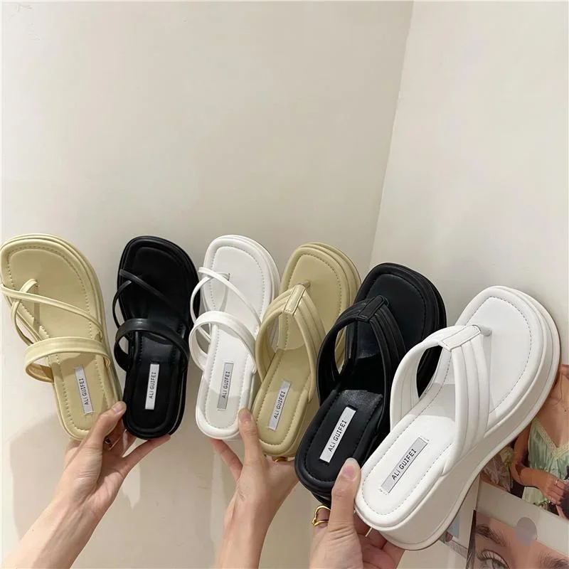 Comemore Summer Women\'s Flip Flop Platform Women Slippers Clip Toe Slip on Shoes Ladies Casaul Wedges Female Slides Sandalias 40