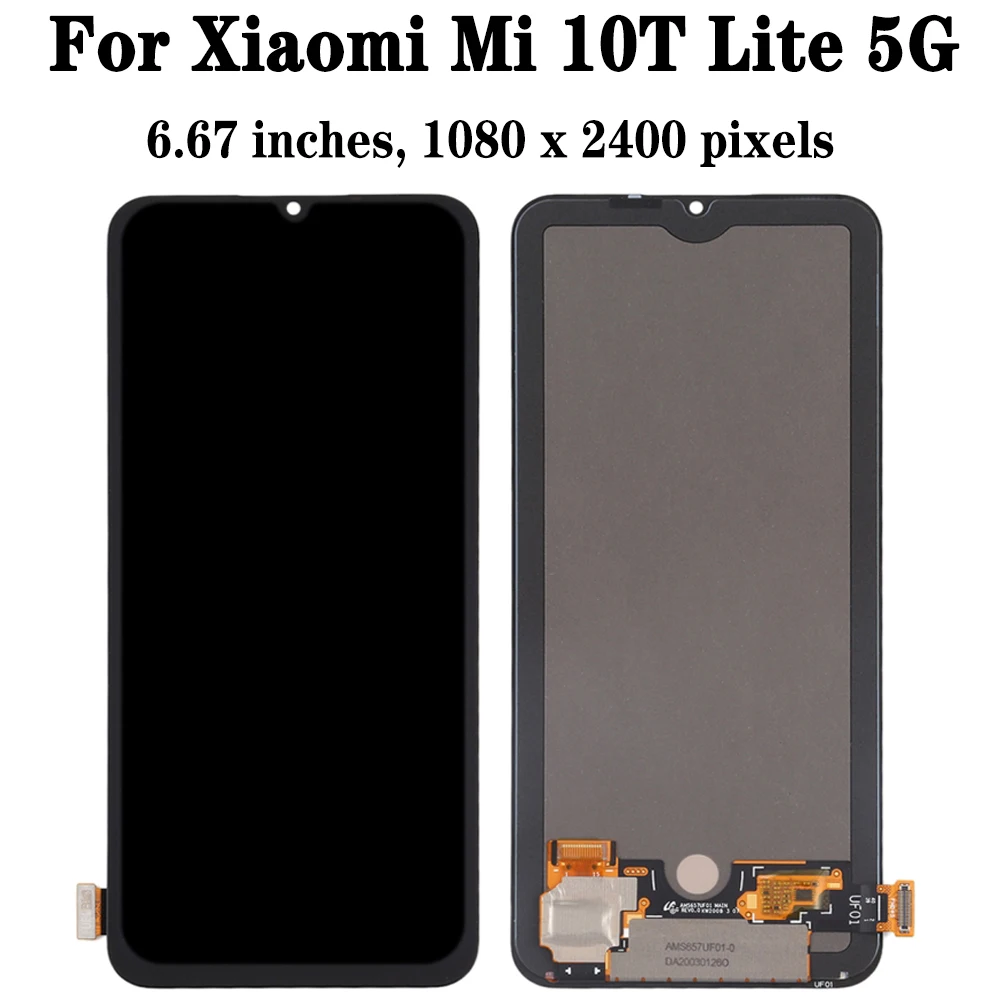 6.4 inch New For Xiaomi MI 10 Lite 5G LCD Display Touch Screen Replacement For MI10 Lite 5G Mi 10lite M2002J9G Repair Parts