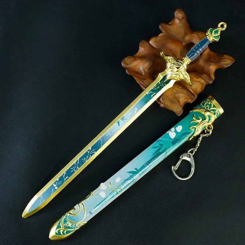 22 CM Game Randapparatuur Zhan Lu Zwaard Metalen Ambachtelijke Wapens Model Collectible Bureau Ornamenten Creatieve Verjaardagscadeautjes voor Vriend Speelgoed