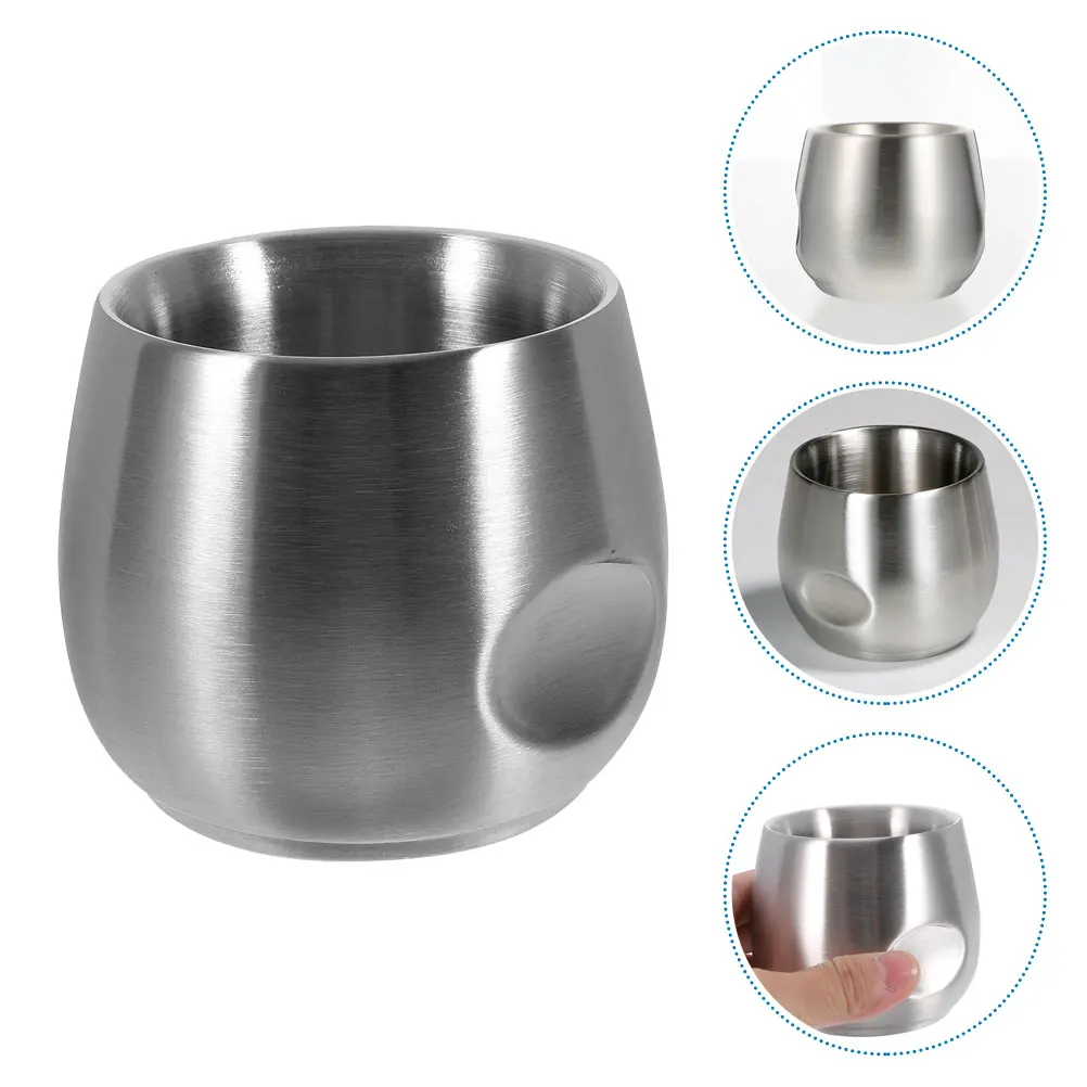 كوب حلاقة من الفولاذ المقاوم للصدأ للرجال، وعاء صابون حلاقة متعدد الاستخدام، هيكل عالي التحمل، قبضة مريحة، معدات الحلاقة للرجال
