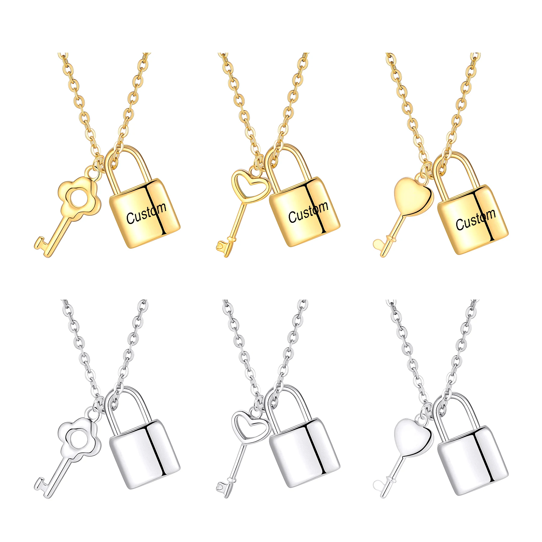 Stainless Steel Pad Lock Key Cremation Pendant Jewelry for Ashes Urn Pendant Necklace lock Memorial Jewelry