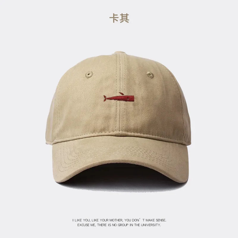 Gorras Casual Men Embroidered Baseball Caps Korean Simple Fish Embroidery Women Hip Hop Cap Summer Breathable Adjustable Sun Hat