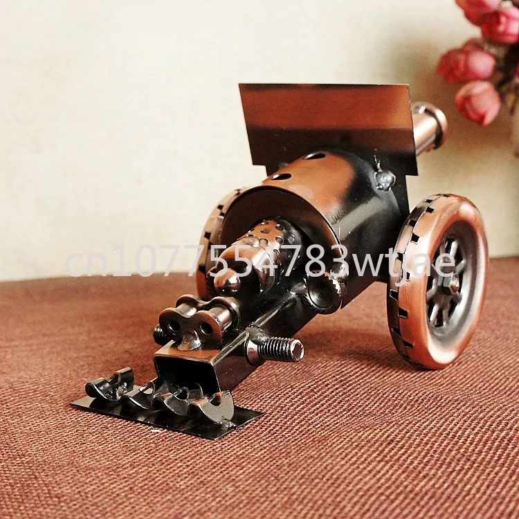 Retro cannon models, door shaped mortar cannons, wrought iron small steel cannon models, decorations, handicrafts, boy toys