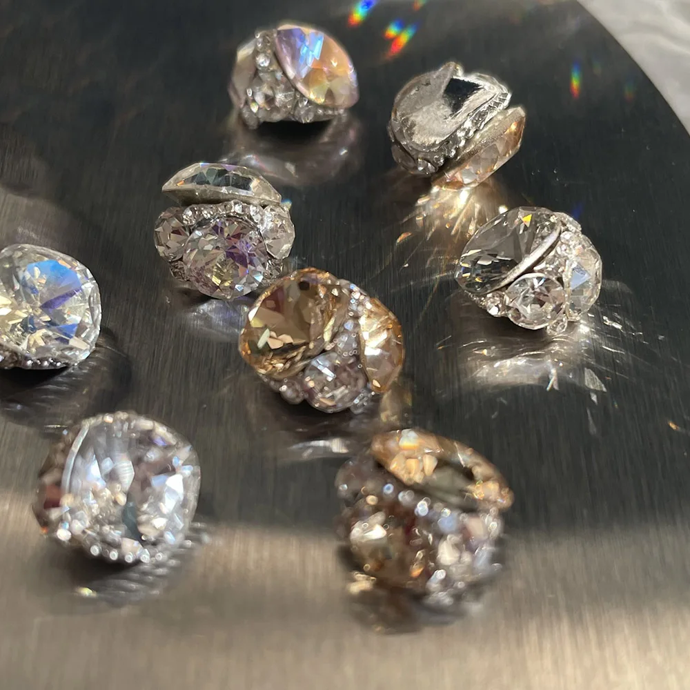 -Diamanten Kugel-Celebutante charmante Flor Schmuck Plüsch super glitzernden ovalen quadratischen Stapel Kristall kugel funkelnden Nagel Artgem 404