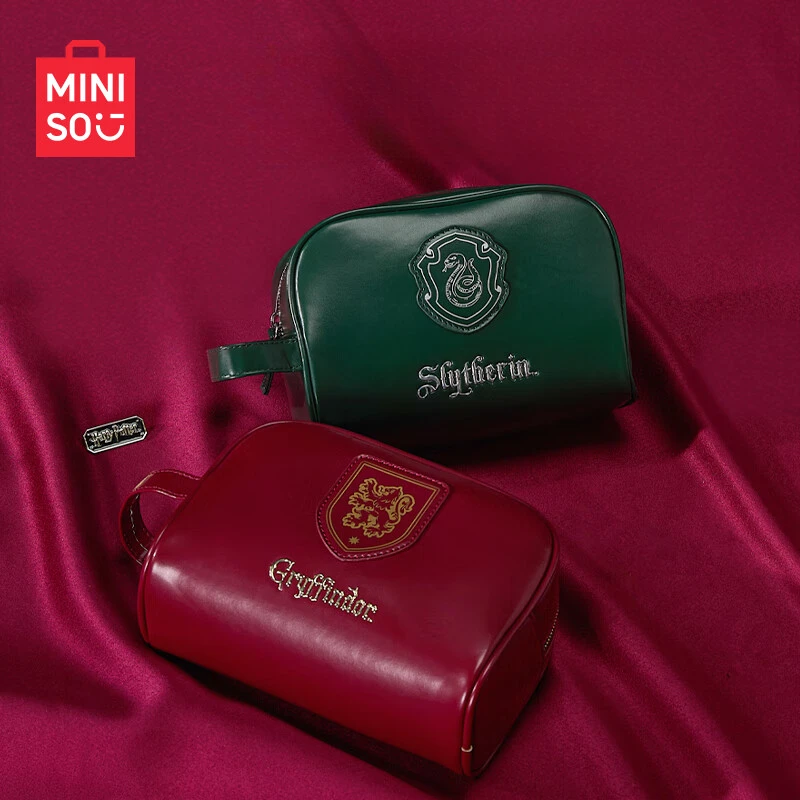 MINISO Harry James Potter Series Square College Cosmetic Bag Travel Portable Gryffindor Toiletry Bag Slytherin Christmas Gift