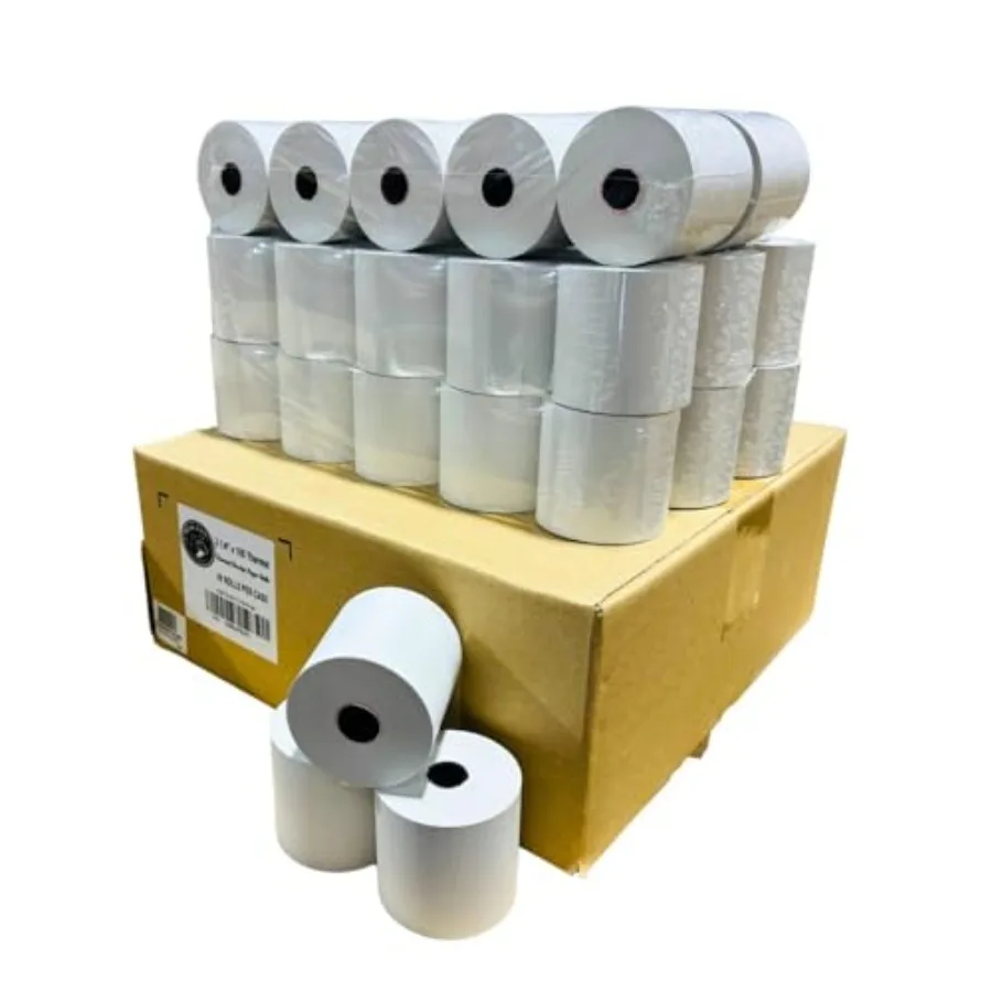 

2 1/4" x 165' Thermal Cash Register POS Receipt Paper - Low Dust Thermal - Bright White Paper - Compatible with CE T100, PCR T4