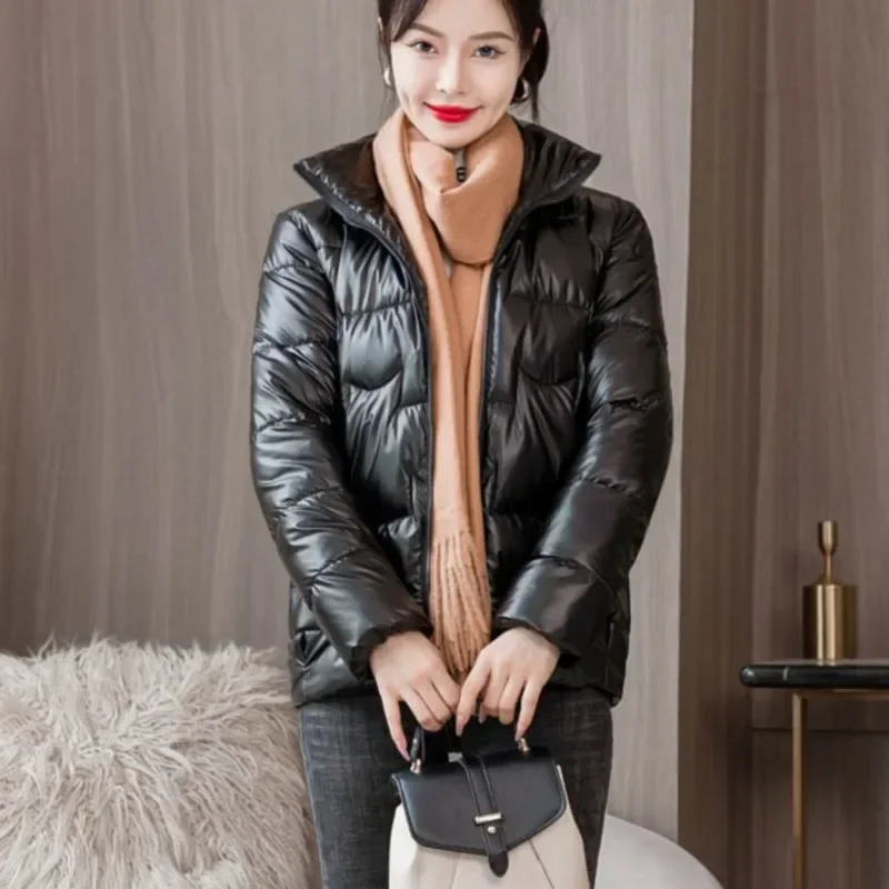 Parkas Women Stand Collar Bean Green Sweet Winter Girlish Temperament Ins All-match Casual Korean Fashion Trendy Thicken Warm