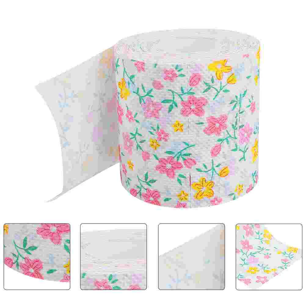 2 Rolls Coloured Toilet Paper Colored Towel Decorative Printing Napkin Travel Different Patterns of