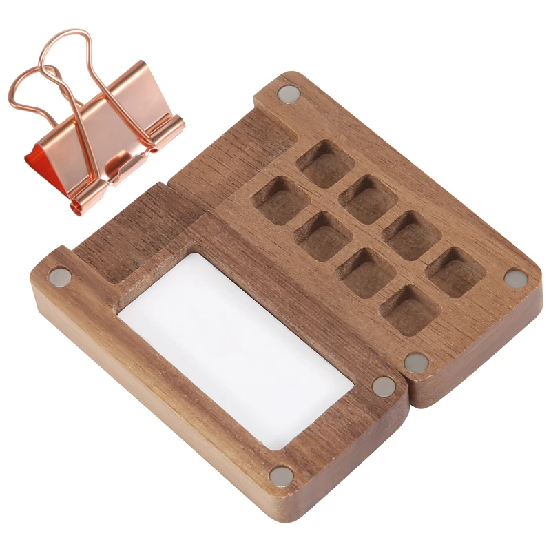 8 Grid Portable Sketchbook Palette, Wooden Colour Palette Box, With A Clip (Without Paint)