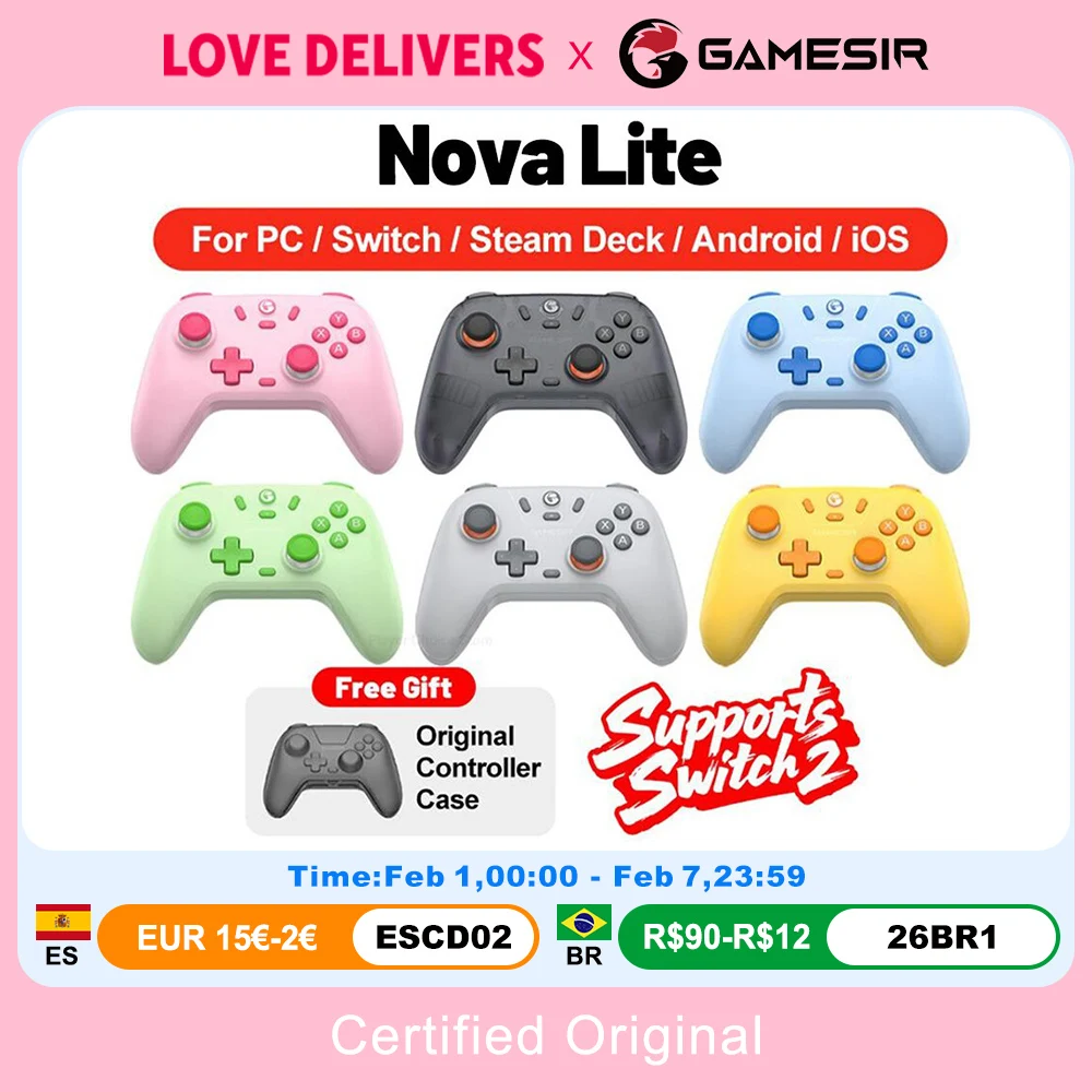 Gamesir Nova Lite manettes PC pour Nintendo Switch 2 contrôleur commutateur vapeur Android iOS iPhone contrôle effet Hall Joystick