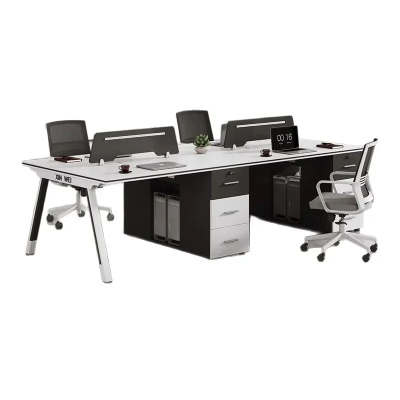 Durable Workstation Open Office Computer Simple Modern Four/6/8 Staff Desk and Chair Combination Furniture