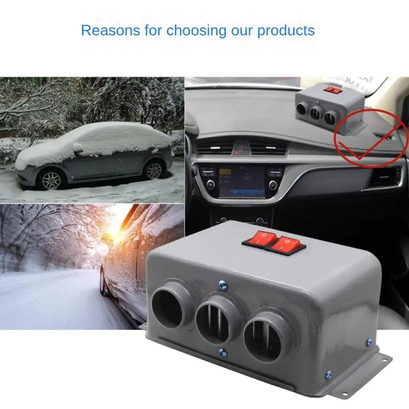 

Car Defroster 12V Car Heater 12V Compact Car Heater 3 Hole 600W‑800W Winter Fast Heating Warmer Frost Removing Low Noise