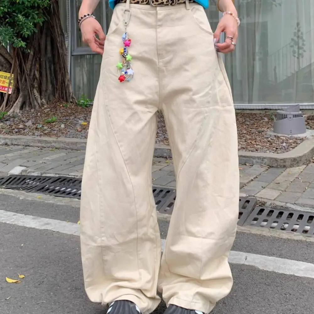 Soft High Waist Denim Jeans Loose Baggy Star Jeans Women Y2k Retro Wide Leg Cowboy Pants Girls