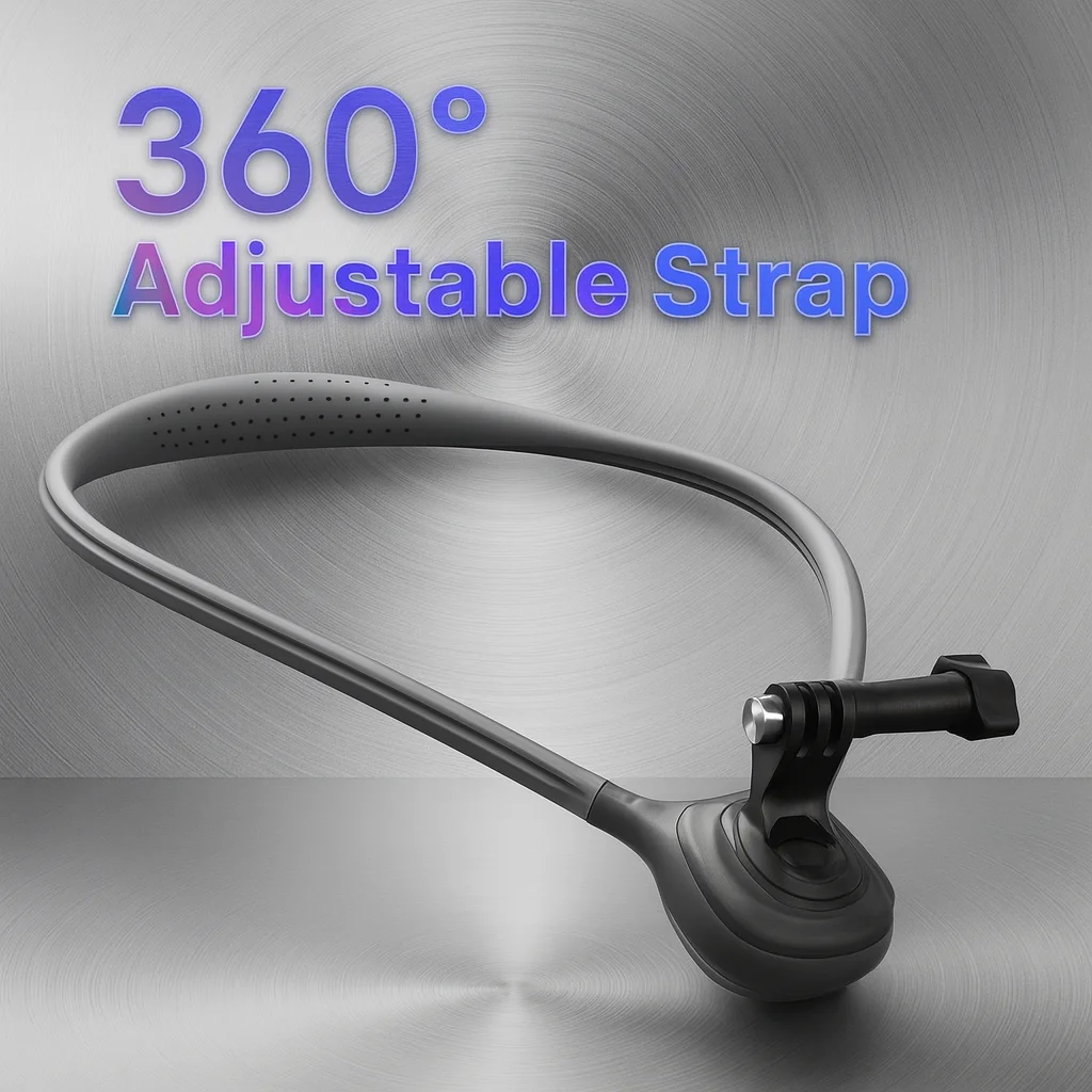 For Insta360 X5/X4/X3/GO 3S/ONE RS/R/Ace Pro2/Ace | 360° Rotatable Neck Mount | Hands-Free POV Strap for Vlog & Outdoor Sports view 2
