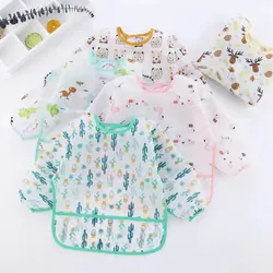 Baby Bibs Cute Children Baby Stuff Toddler Waterproof Long Sleeve Art Smock Feeding Bib Apron for Kids