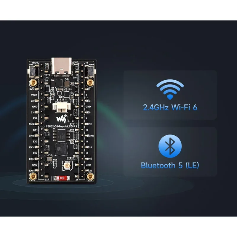 Waveshare ESP32-C6 1.9inch LCD Screen ESP32-S3 Development board 1.9 inch Touch Option Supports WiFi 6 & Bluetooth ESP32 Type-C