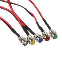 4 Pcs 12v DC 8mm LED Panel Pilot Light Dash Warning Light Bulbs Indicator Lamp Car Van For Universal Cars Van Trucks