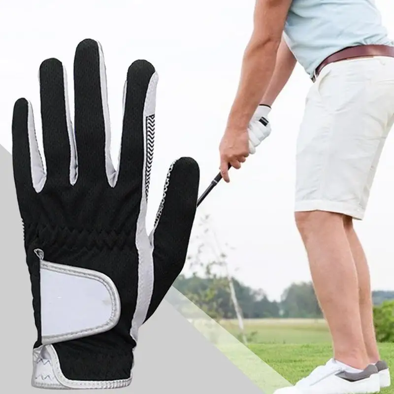 Men's Golf Gloves Flexible Breathable Left Hand Or Right-Hand Golf Mittens Adjustable Mens Golf Gloves For Golfer Men