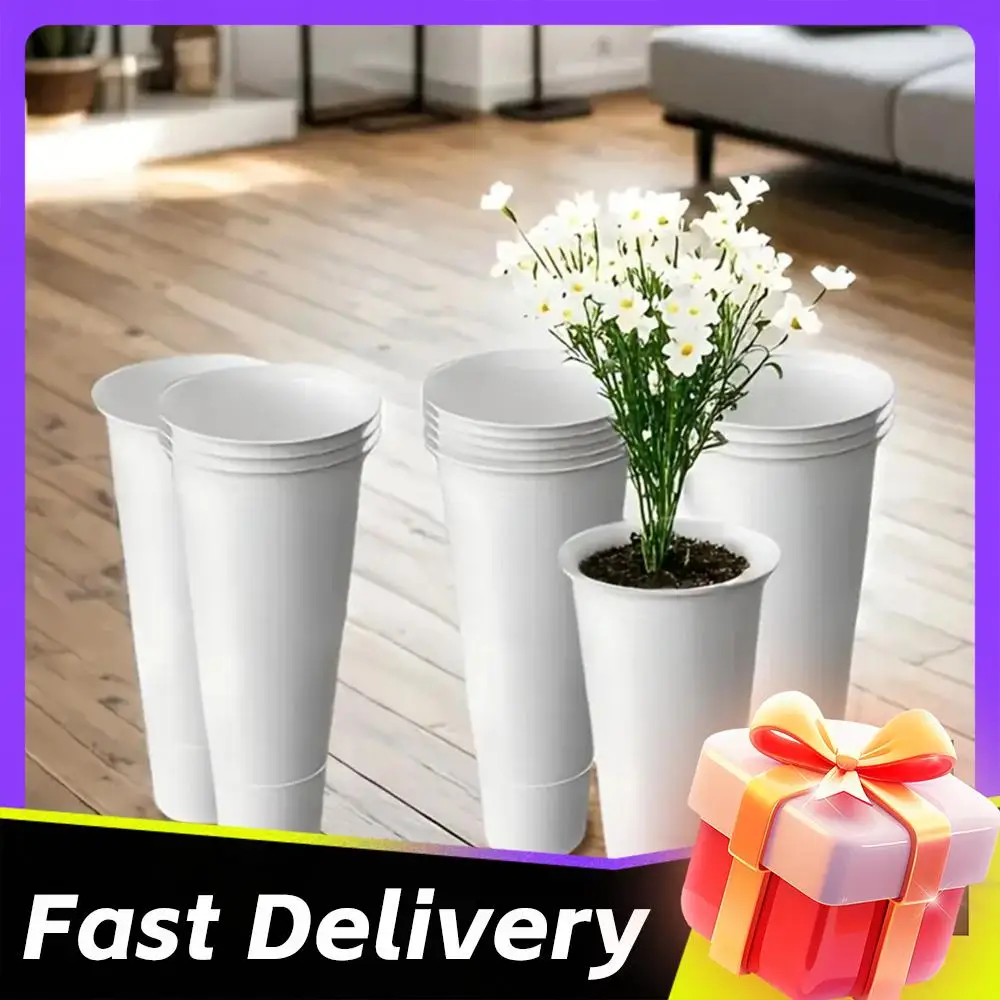 

12 PCS Flower Display Stand Buckets Large Capacity Plastic Plant Stand Tapered Buckets Flower Pots for Balcony Garden