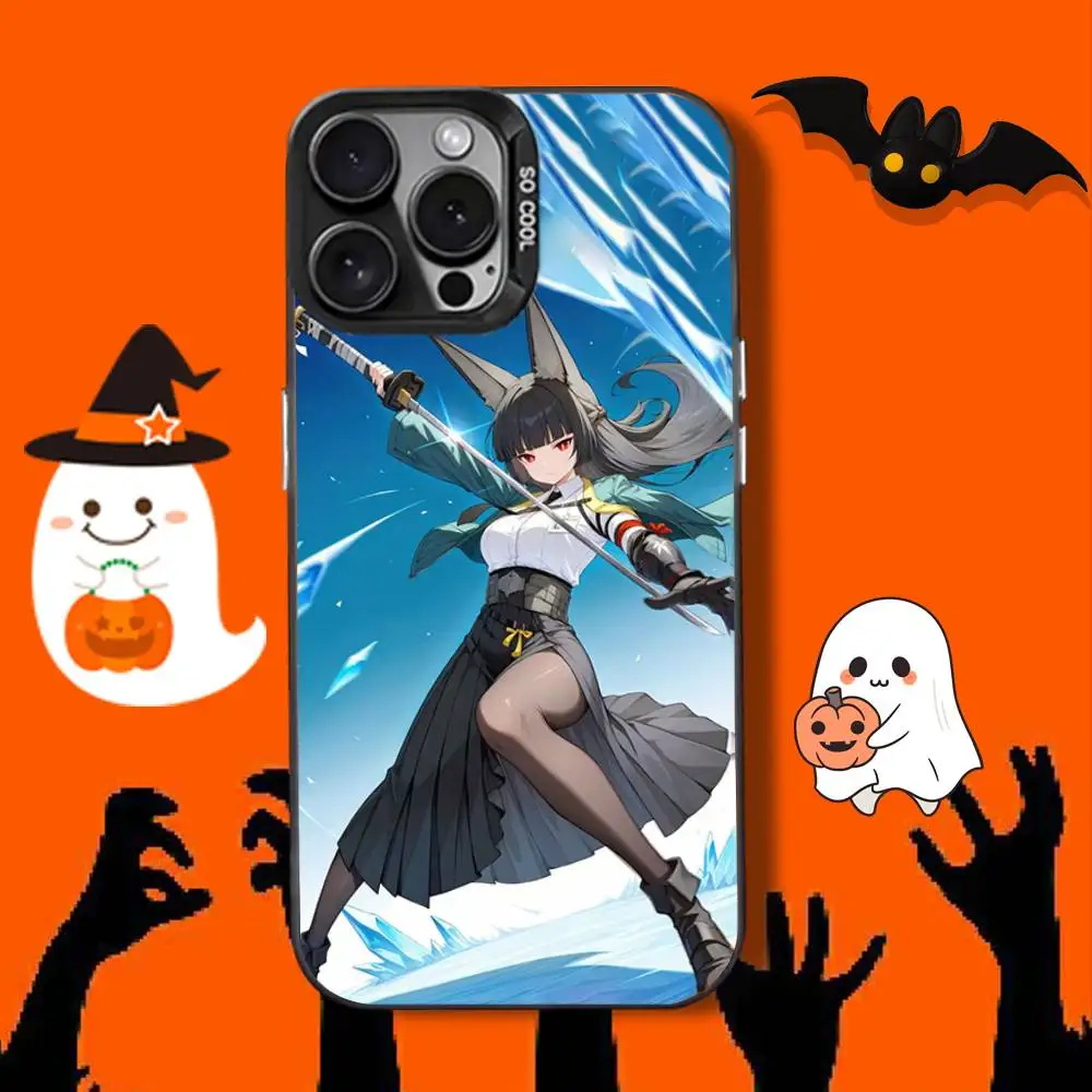 Casing HP Anime M-Miyabi Hoshimi Untuk iPhone 16,12,13,17,15,1,11,Mini,Pro,SE,XS,MAX, Penutup Silikon Hitam Matte