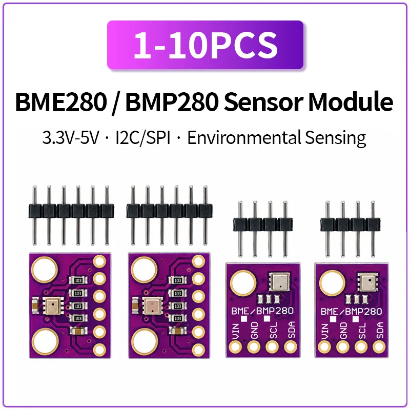 1-10PCS GY-BME280 BMP280 Sensor Module 3.3V 5V I2C SPI Temperature Humidity Barometric Pressure Sensor Board