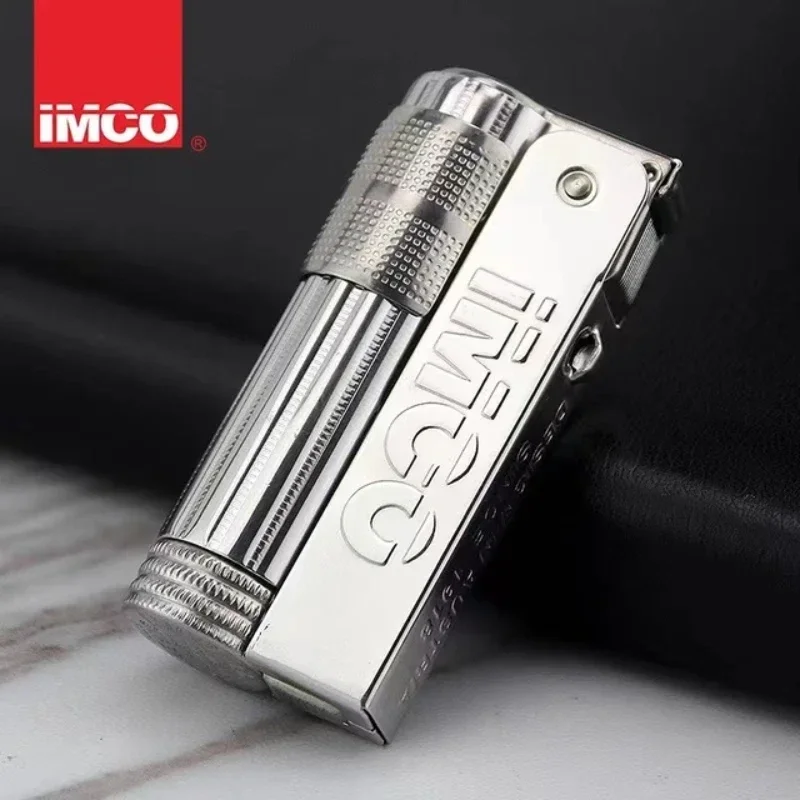 Original IMCO 6700 Retro Stainless Steel Metal Lighter Austrian Gasoline Grinding Wheel Lighter Kerosene Collection with Box