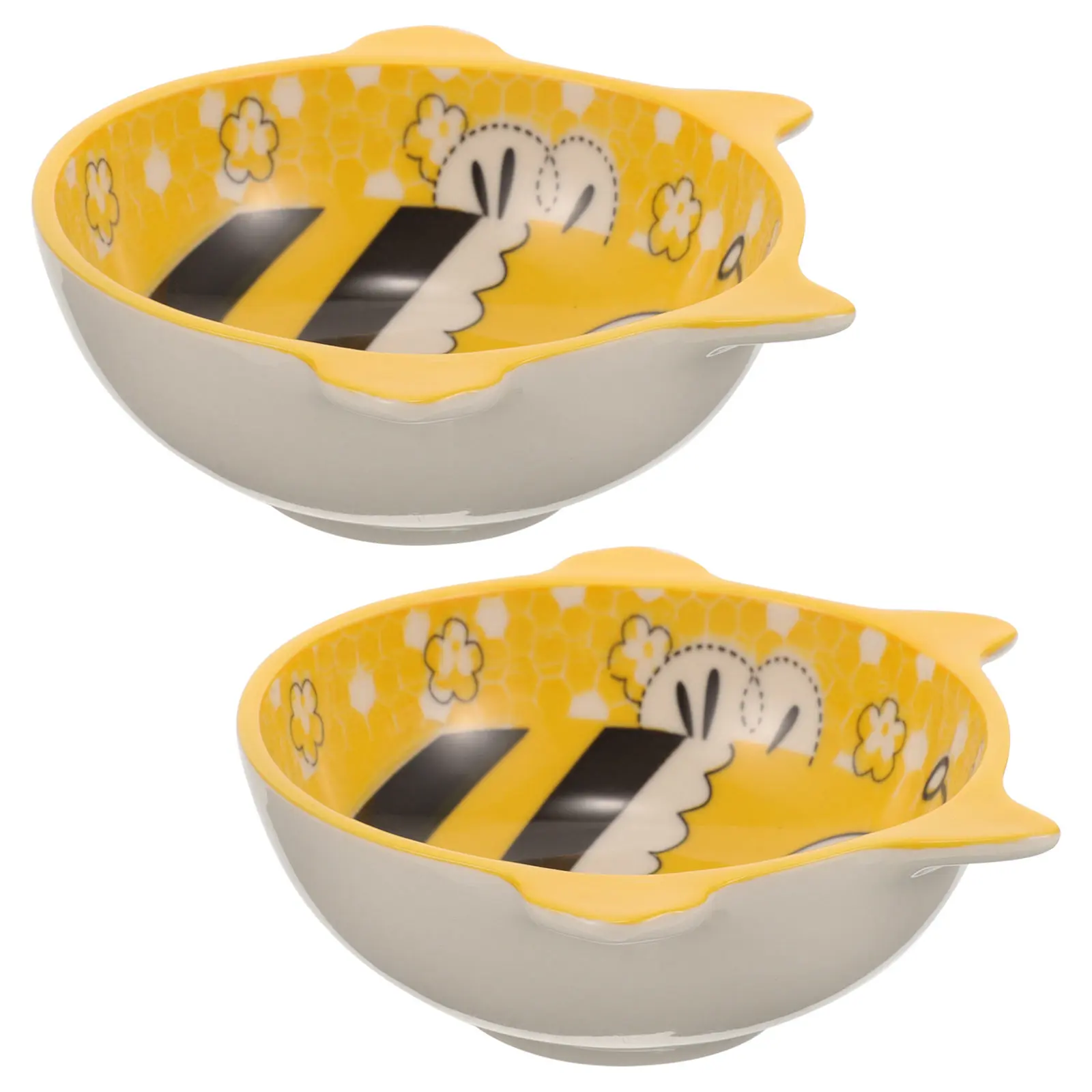 

Набор из 2 очаровательных керамических тарелок в форме пчелы: маленькие соусницы для риса, лапши, супов, лапши быстрого приготовления, детского питания