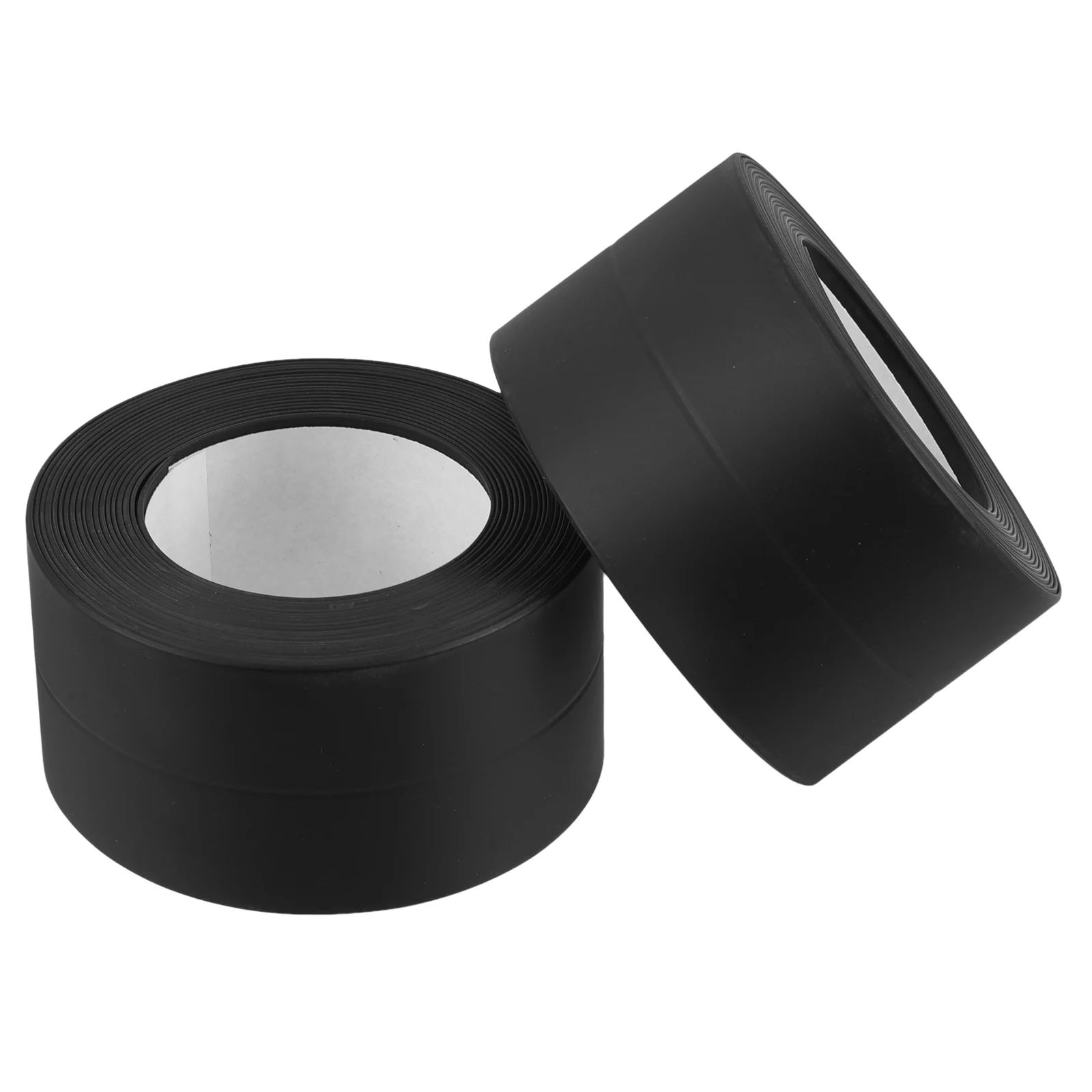 

2 Pcs Waterproof Tape Caulk Saver for Bathtub Caulking Strip Edge Seal Pvc Black