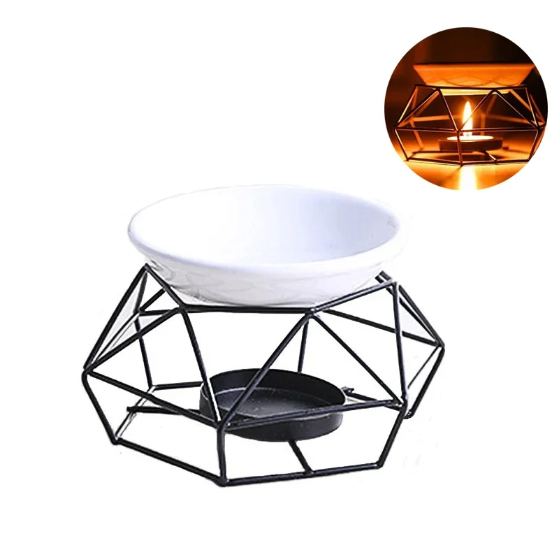Nordic Kerzenhalter Aromatherapie Keramik Öl Lampe Edelstahl Basis Aroma Brenner Hause Dekoration Ornament Meditation Geschenk