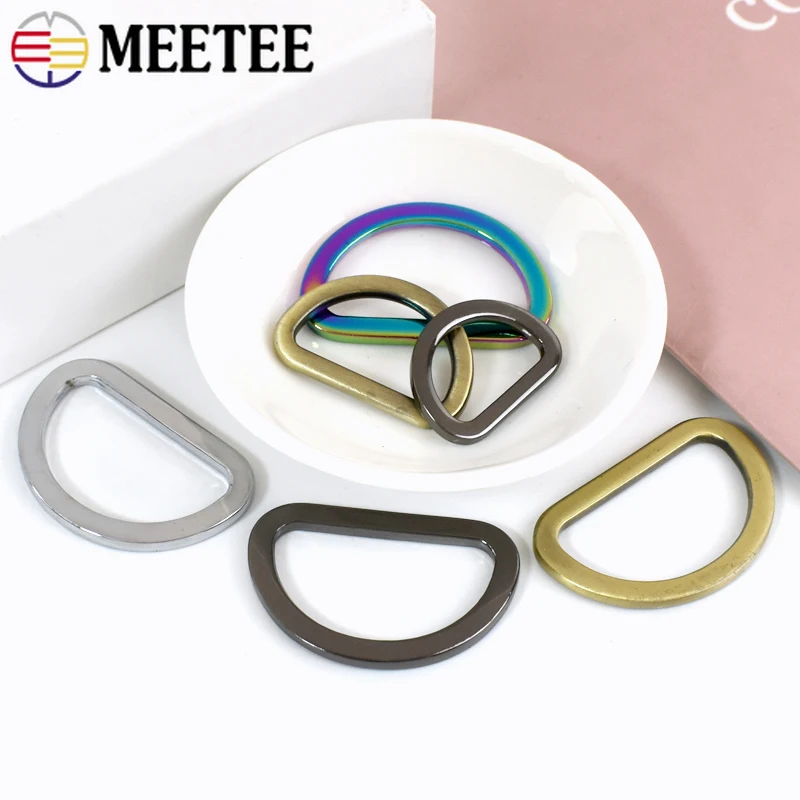 

10/20Pc Metal Buckle Flat D Ring Bag Strap Buckles Garment Dog Collar Connect Hook Webbing Belt Loop Clasp DIY Craft Accessoreis