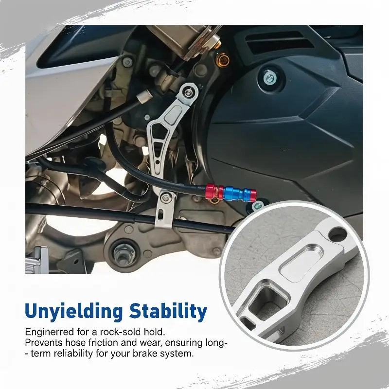 New CNC Front Disc Brake Hose Holder Bracket Long & Short Bent Design Model Universal Fit