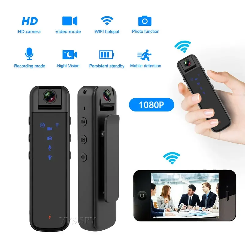 Portable Smart Mini Wifi Camera Night Vision Espia Espion Home Camaras Back Clip Digital Video Audio Kamera Security Protection