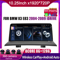 10.25 Inch Android 14 Touch Screen For BMW X3 E83 2004-2009 IDrive Car Carplay Monitors Stereo Speacker Radio Multimedia Player