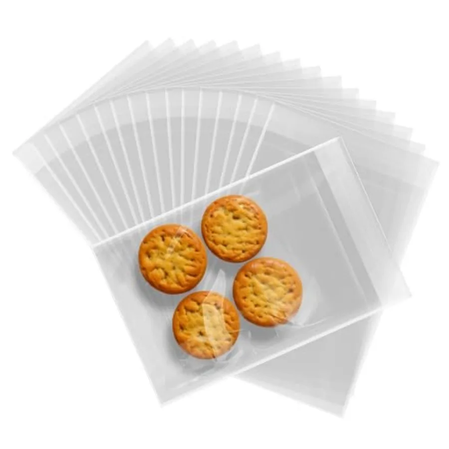 4"x6" Self Sealing Cellophane Bags, 200pcs Resealable Clear Plastic Bags for Cookies, Snacks, Bakery, Small Parts, Gift Packagi