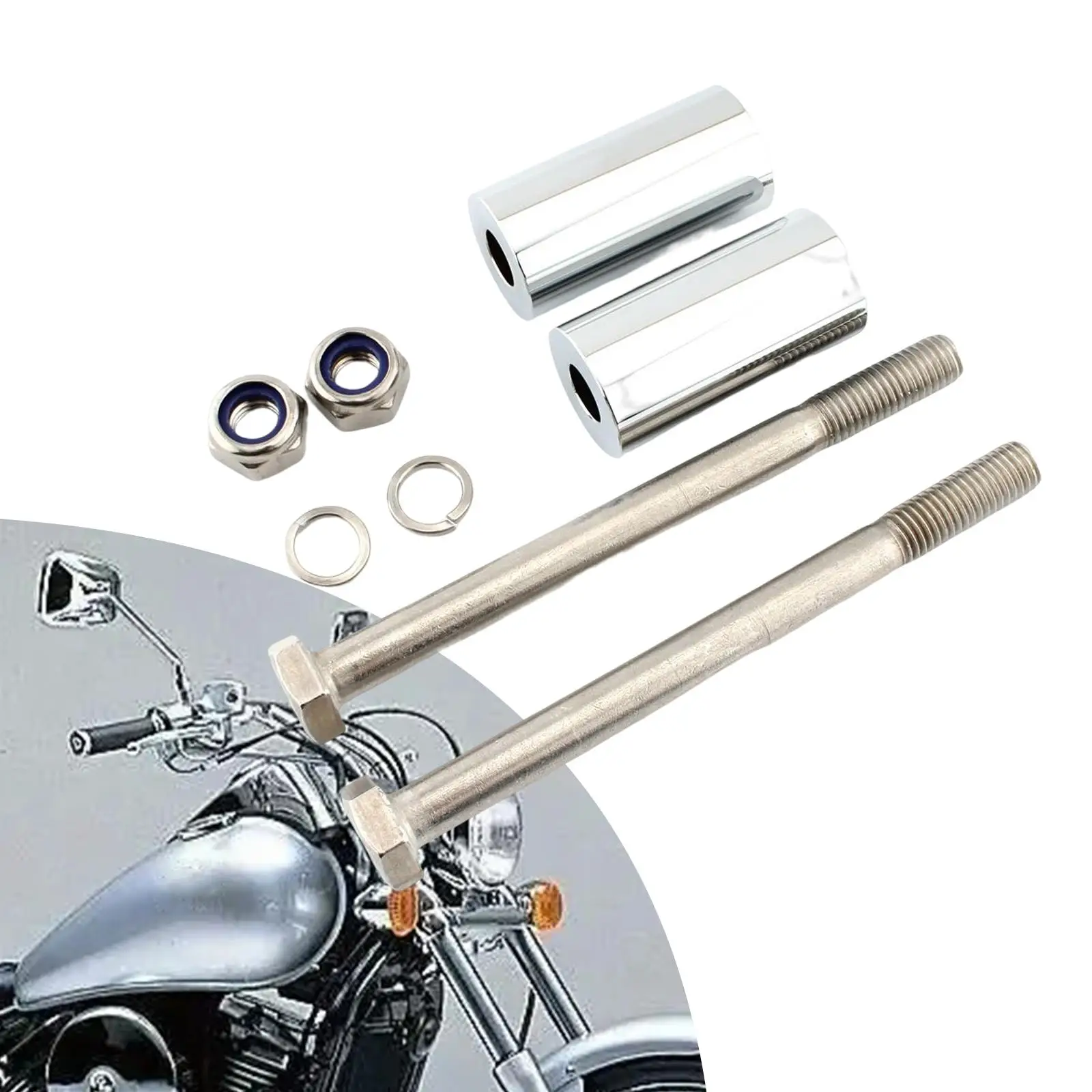 Motorcycling Handlebar Risers with Bolts Nuts for Kawasaki Durable Spare Parts Sitting Posture Improvement Polished