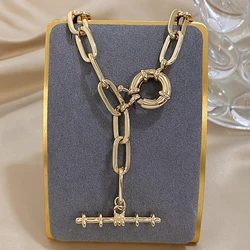 Toggle Link Necklace Gold Color Link Drop Chain Necklace Toggle Clasp for Women Metal Chunky Thick Chain Jewelry Accessories