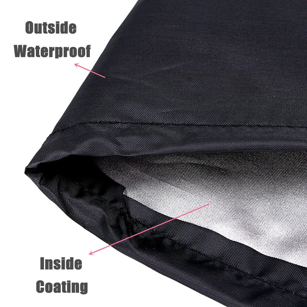 BBQ Cover Outdoor Dust Waterproof Grill Cover Rain Black UV Protector Outdoor Barbecue Cover Round Garden Yard Round BBQ Cover