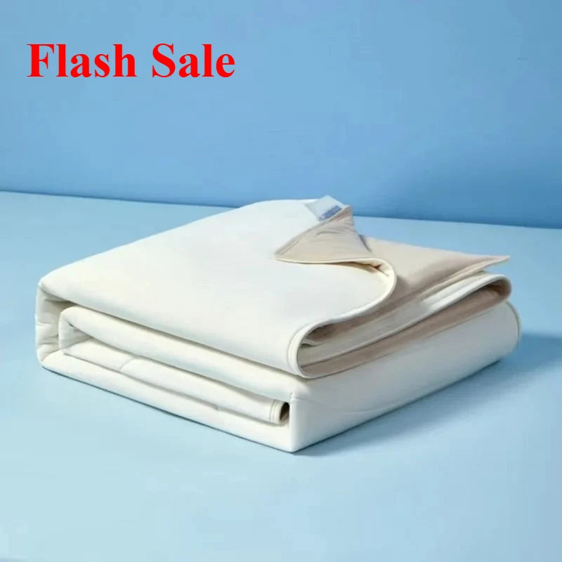 لحاف مكيف الهواء من الحرير الجليدي لعام 2025، لحاف شيا ليانغ قابل للغسل في الغسالة، قطن محبوك من جانب AB