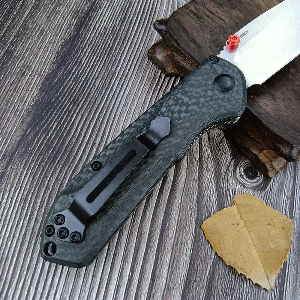 BM 565 Bugout Pocket Folding Knife D2 Blade, Carbon Fiber Handles Tactical Hiking Hunting Fishing EDC Survival Tool