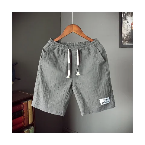

Loose Fit Men's Cotton Linen orts Breathable Thin Sle Five-Quarter Casual Summer Pants Japanese Sle Loose Comfortable