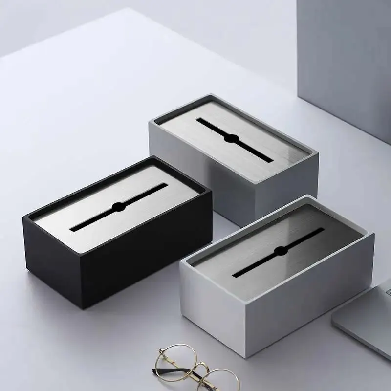 Light Luxury Resin Tissue Boxs Living Room Bedroom Desktop Holder Bathroom Draw Paper Storage Box Household Accessories