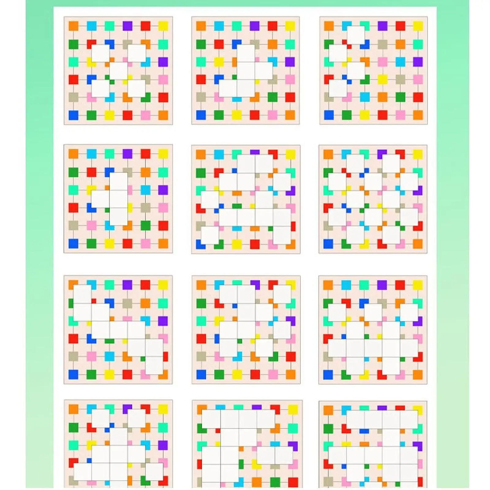 Color Block Jigsaw Board Brain Challenge Game Color Recognition Toys Sensory Early Educational Toys Learning Toy for Children